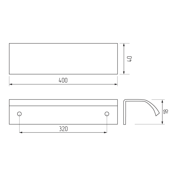 учка-скоба H60-320 400, черный (11410) 2