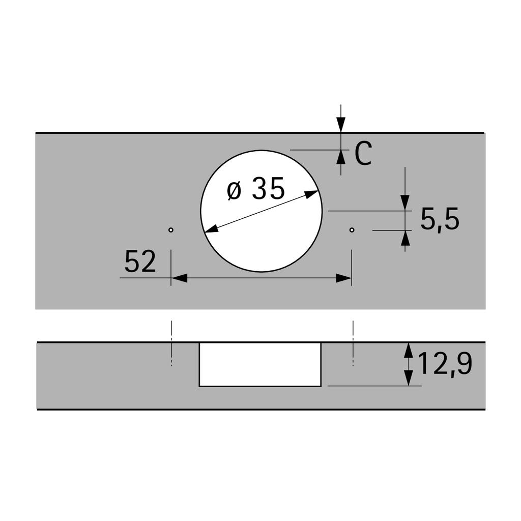 Sensys 8645i-TH 52, петля для смежных дверей, угол открывания 110° 2