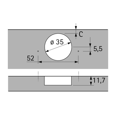 Intermat 9943-т42-к0, петля для накладных дверей, угол открывания 110° 2