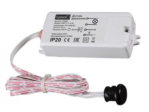 GENERAL датчик движения ИК (взмах руки) 500W 220-240V дальн.7-12см провод 15м IP20 475808