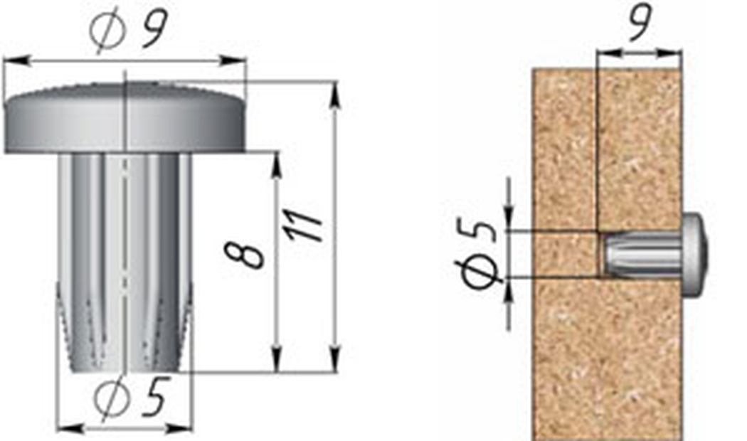 BI-MATERIALE Демпфер D5 мм, прозрачный 1