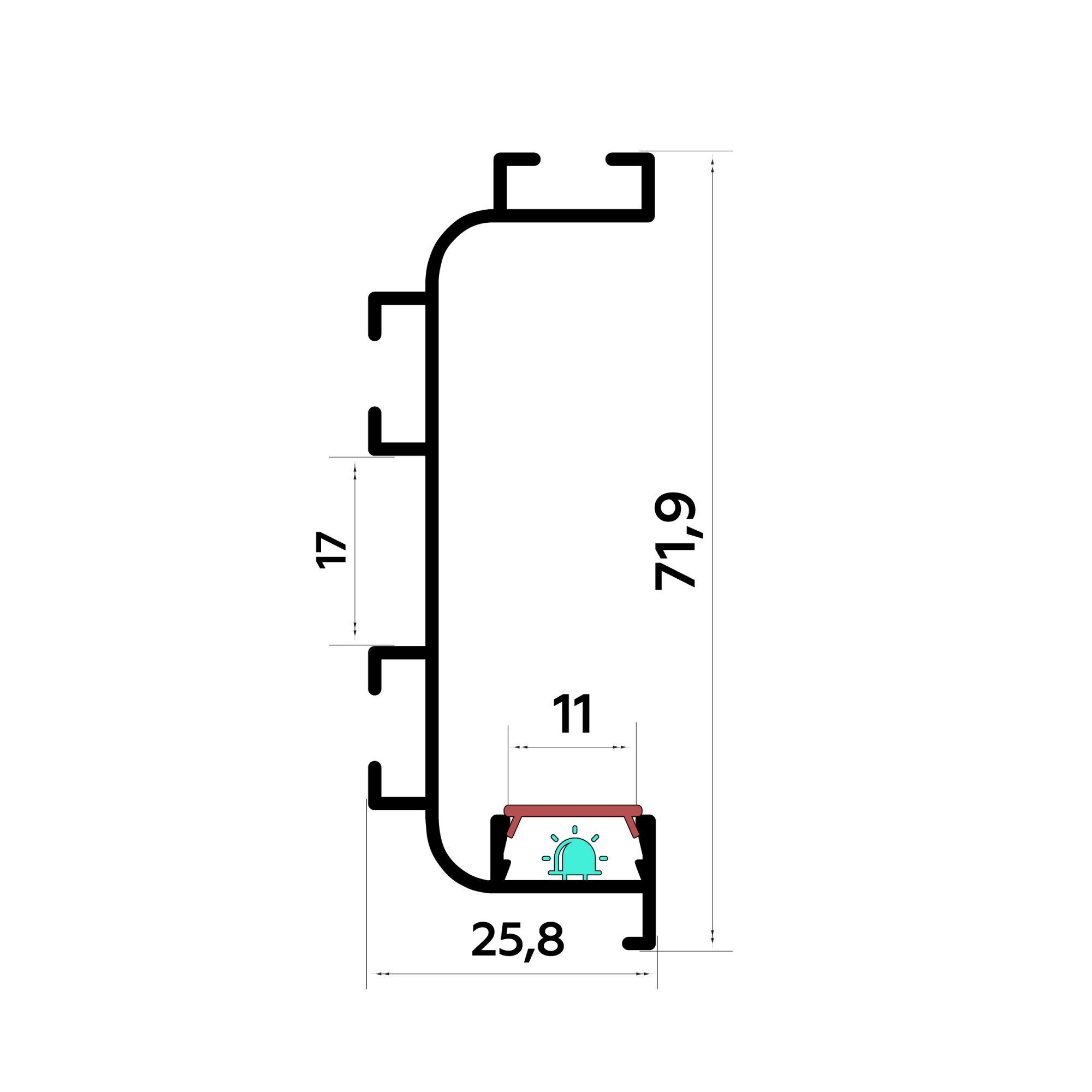 COMBI  LED C черный 1
